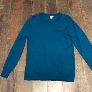 Jcrew factory long sleeve teal sweater